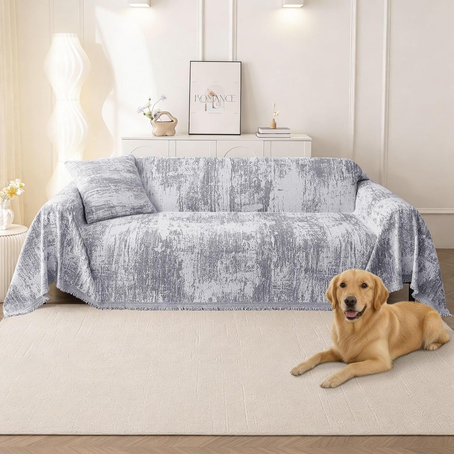 decorUhome Sofa cover for 3-Cushion Couch