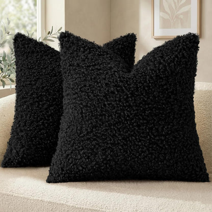 decorUhome 2 Pack Faux Fur Decorative Sherpa Throw Pillow Covers