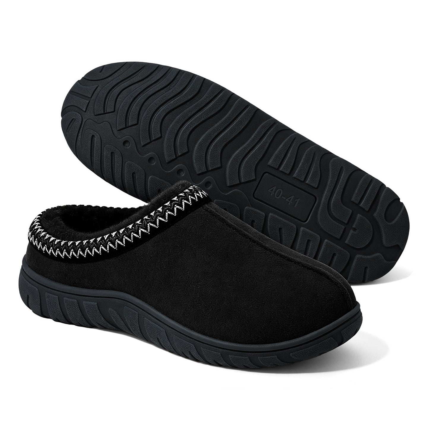 Litfun Men's Memory Foam Fuzzy Slippers Indoor Outdoor Comfy House Shoes Slip on