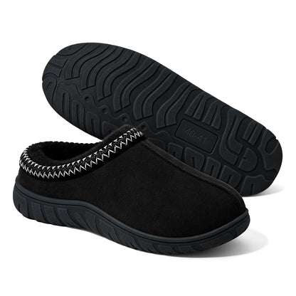 Litfun Men's Memory Foam Fuzzy Slippers Indoor Outdoor Comfy House Shoes Slip on