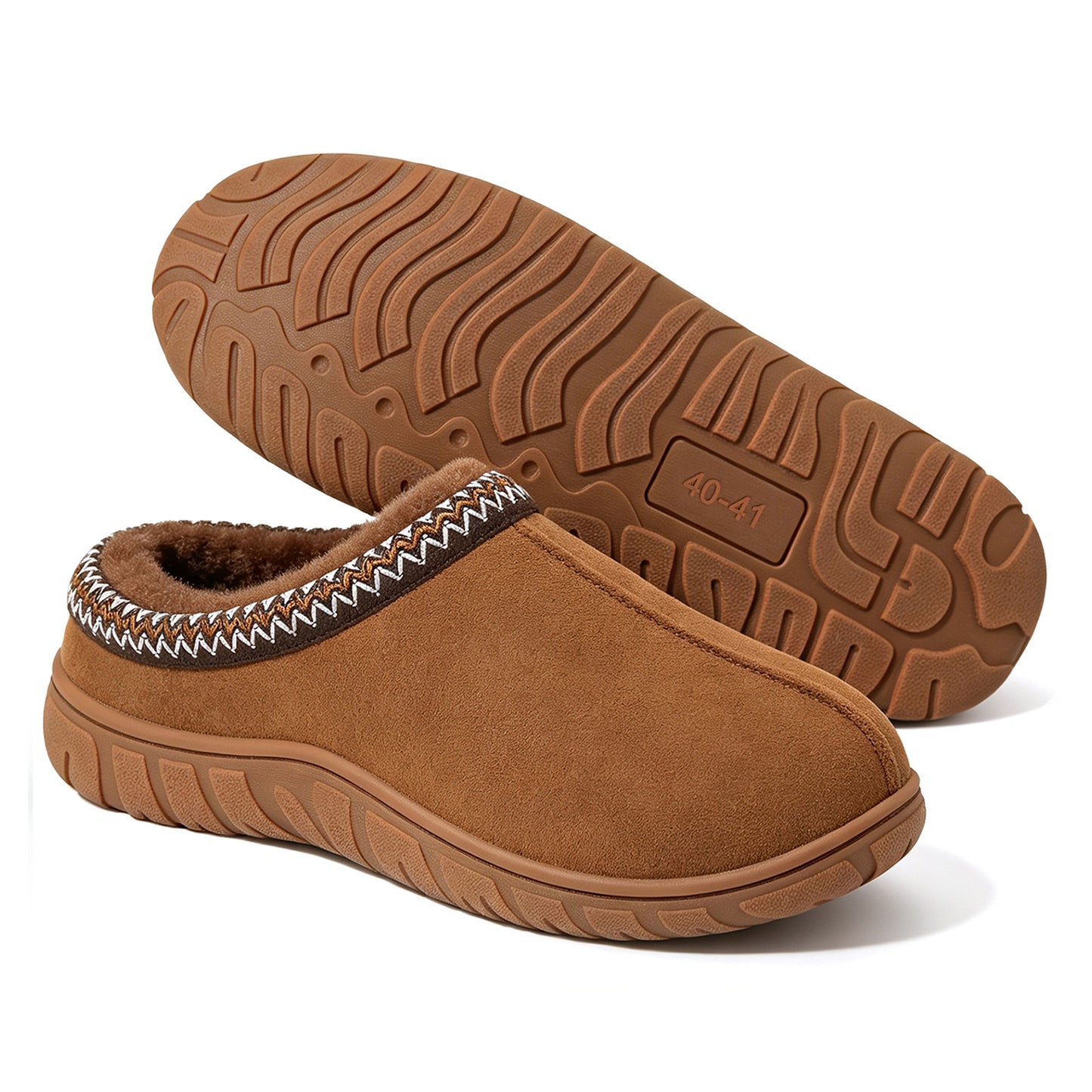 Litfun Men's Memory Foam Fuzzy Slippers Indoor Outdoor Comfy House Shoes Slip on