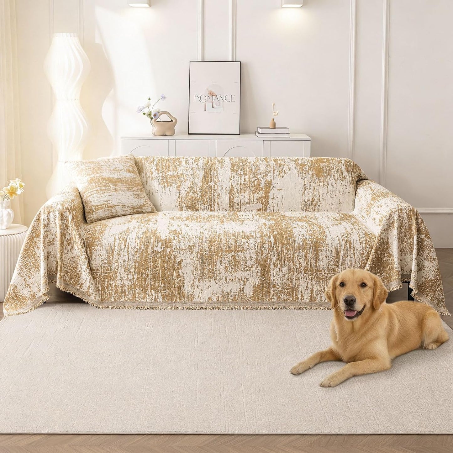 decorUhome Sofa cover for 3-Cushion Couch