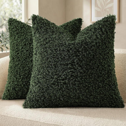 decorUhome 2 Pack Faux Fur Decorative Sherpa Throw Pillow Covers