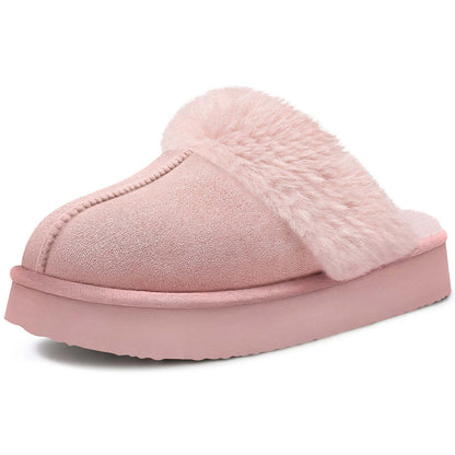 Comwarm Womens Fuzzy Memory Foam Slippers Fluffy Platform Winter House Shoes for Indoor and Outdoor