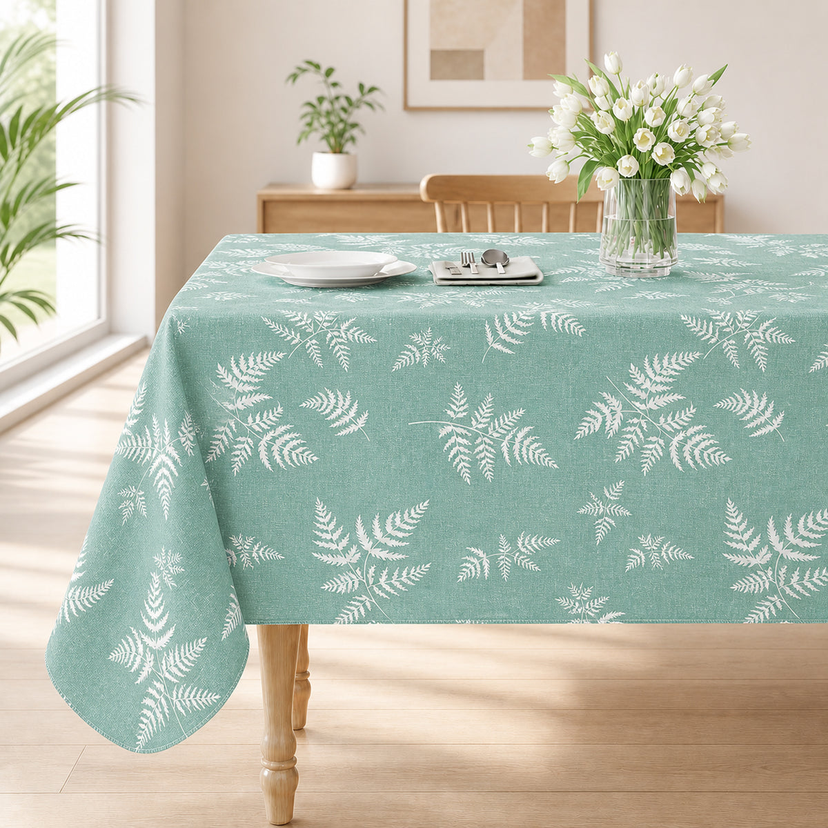 Smile Bee Waterproof Vinyl Tablecloth, Rectangle Table Cover with Flannel Backing