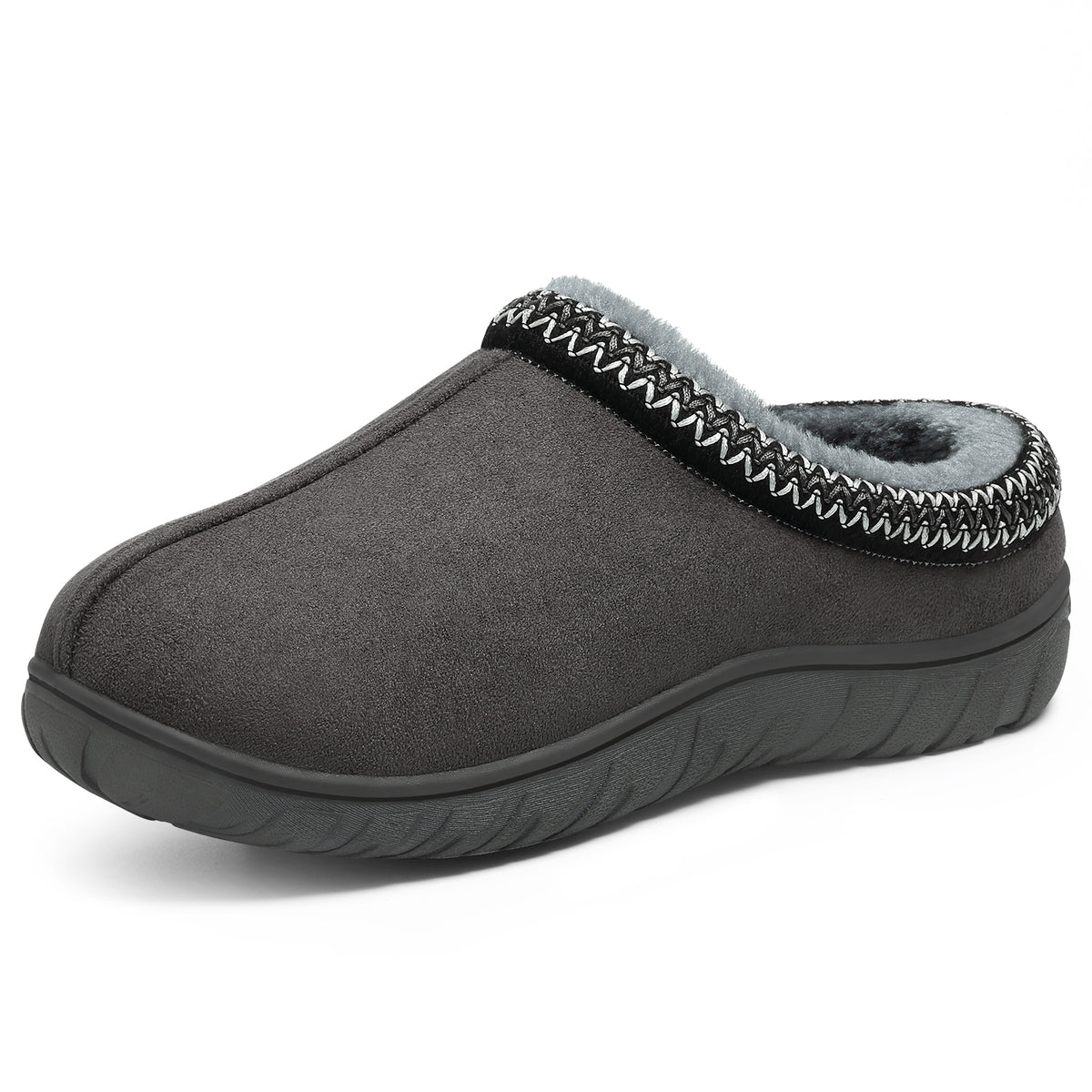 Litfun Men's Memory Foam Fuzzy Slippers Indoor Outdoor Comfy House Shoes Slip on