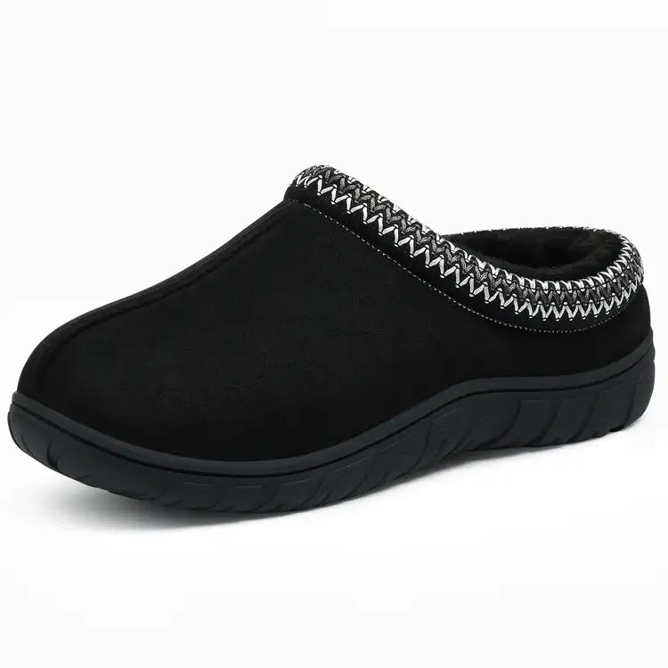 Litfun Men's Memory Foam Fuzzy Slippers Indoor Outdoor Comfy House Shoes Slip on