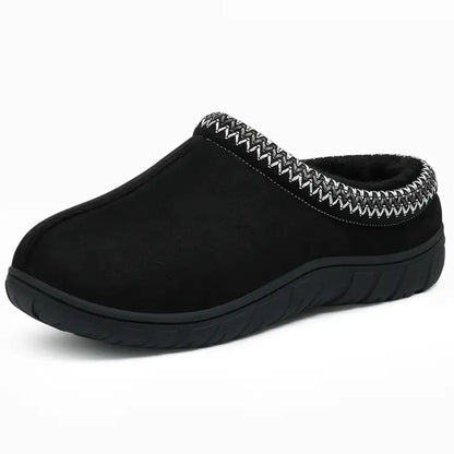 Litfun Men's Memory Foam Fuzzy Slippers Indoor Outdoor Comfy House Shoes Slip on