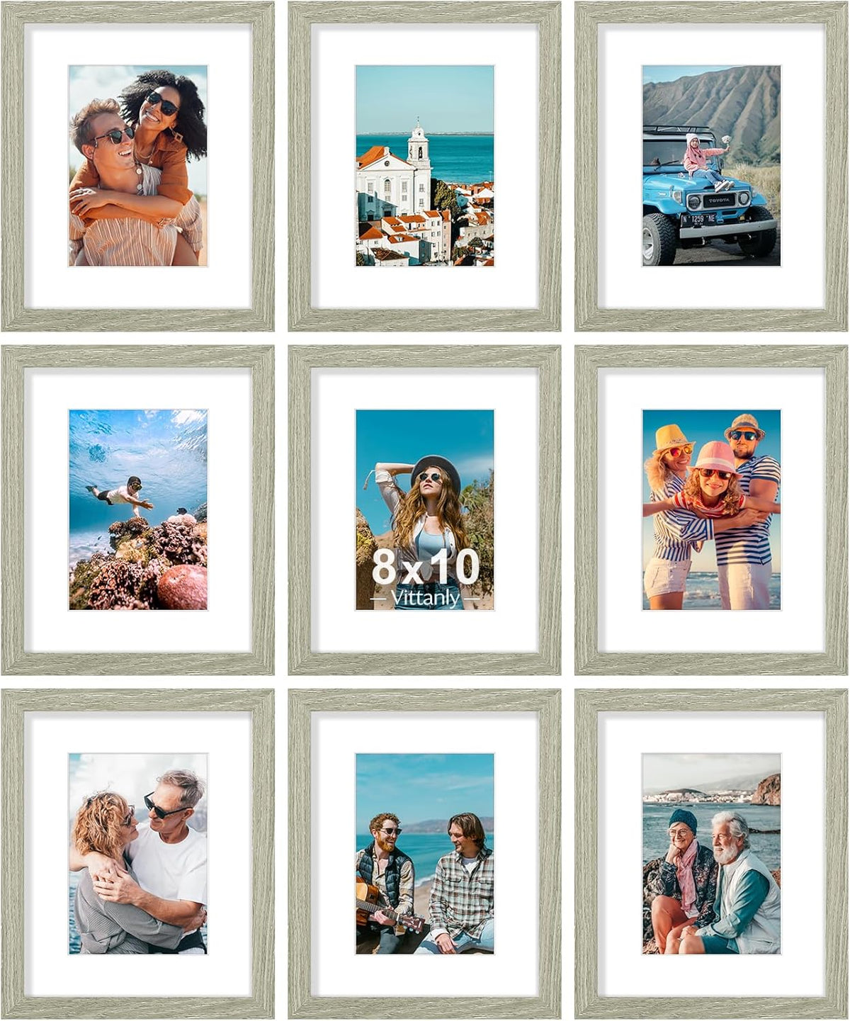 decorUhome 8x10 Black Picture Frame Set of 9